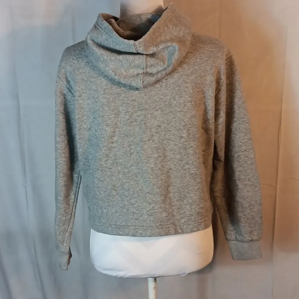Converse Cropped Girls Gray Hoodie